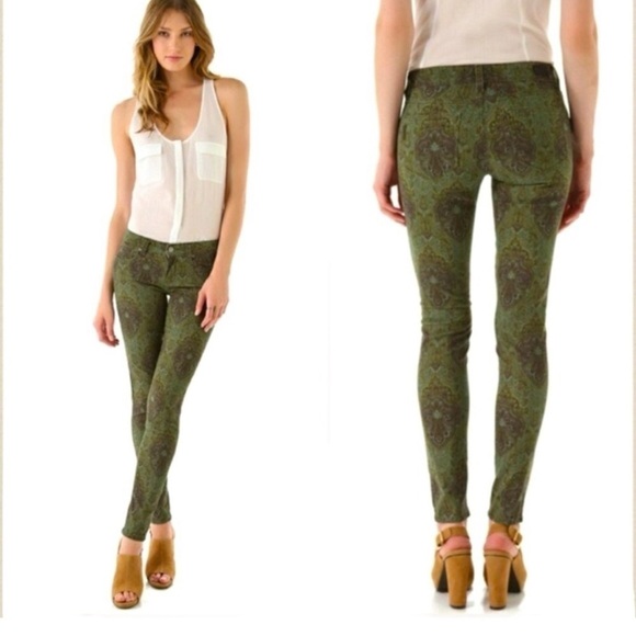 Paige | Verdugo Ultra Skinny Jeans Paisley Ankle Stretch Estate Green - Picture 3 of 10